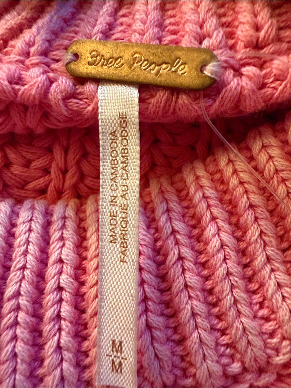FREE PEOPLE Cable Knit Pink Sweater - Picture 4 of 4